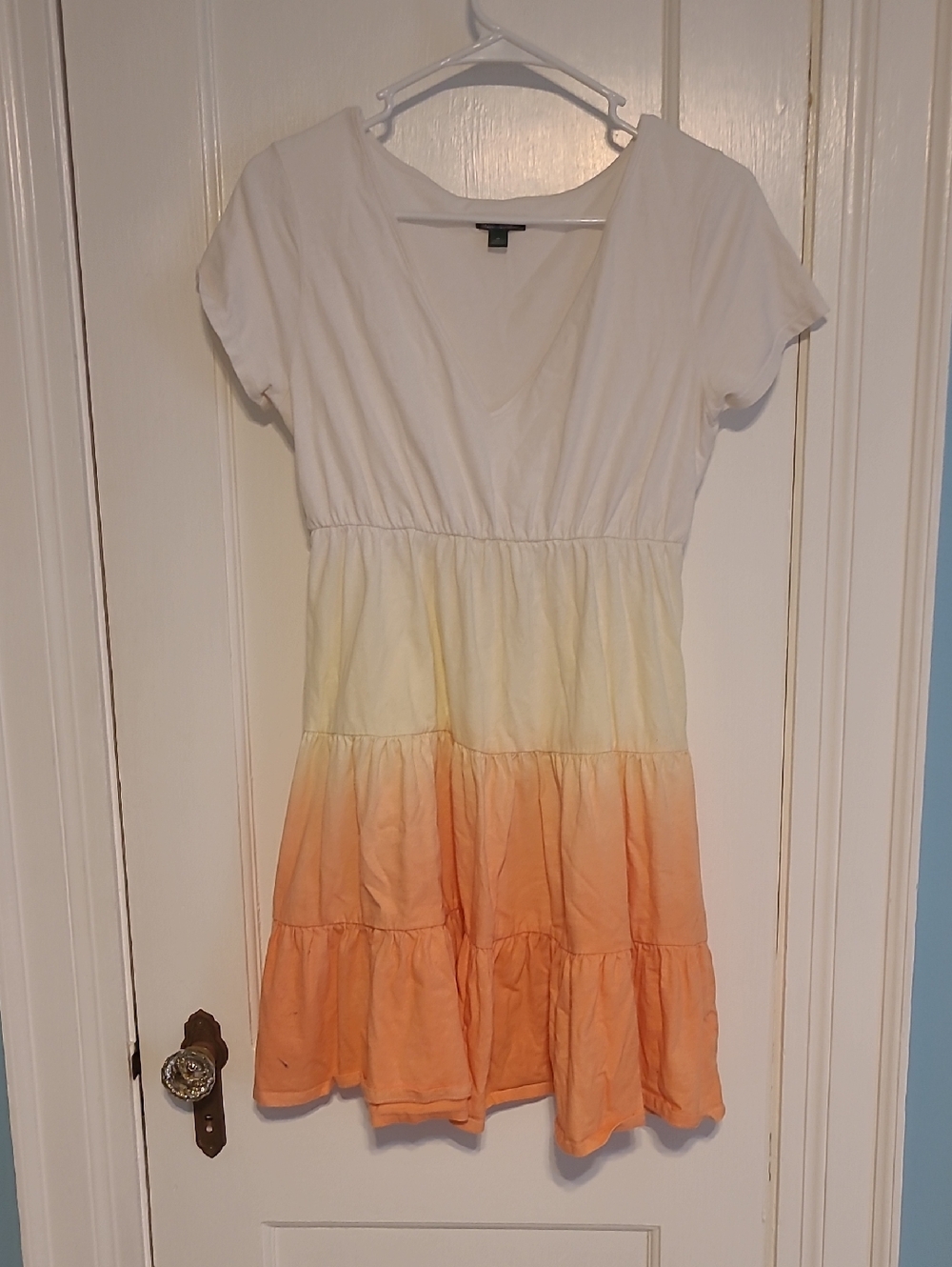 Wild Fable Yellow/Orange Ombre Pleated T-shirt Dress